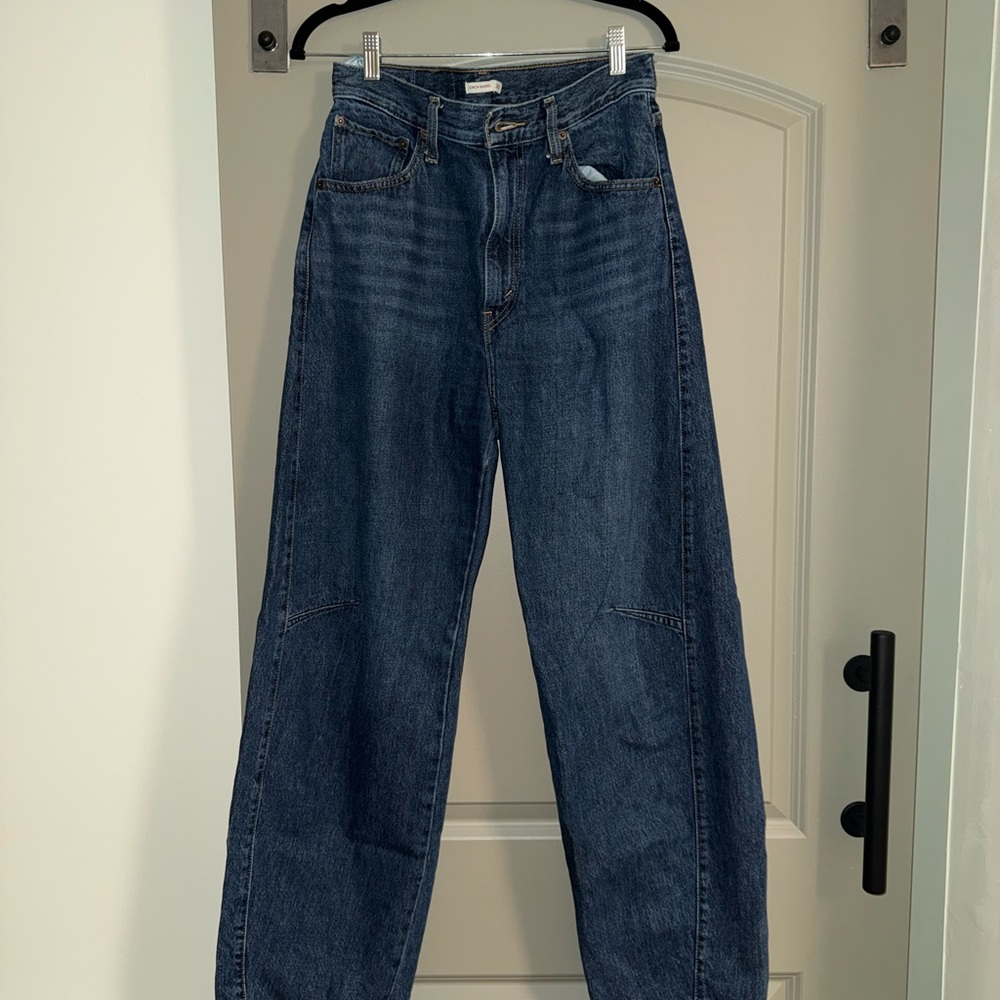Levi's High-Rise Dark Blue Wide Leg Jeans